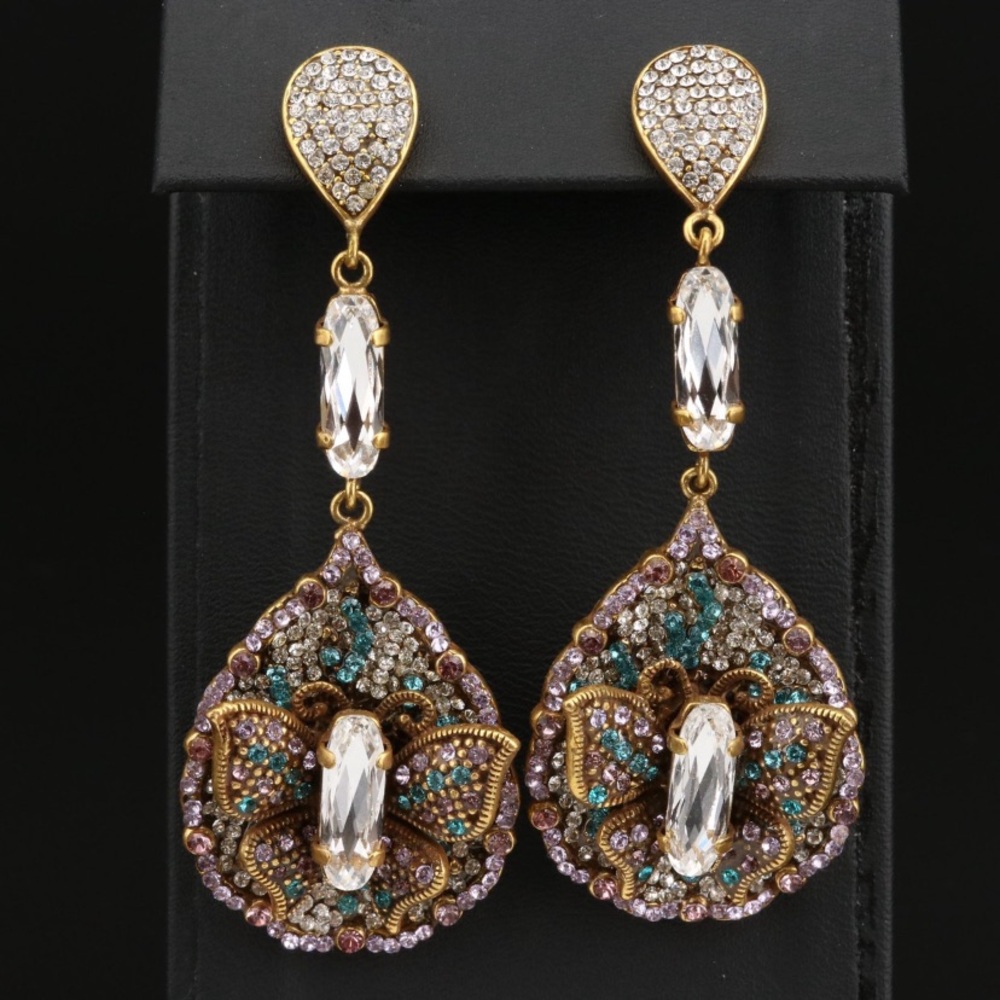 T. Arrigoni Glass Butterfly Drop Earrings